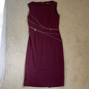 Marc New York plum dress with zipper detail